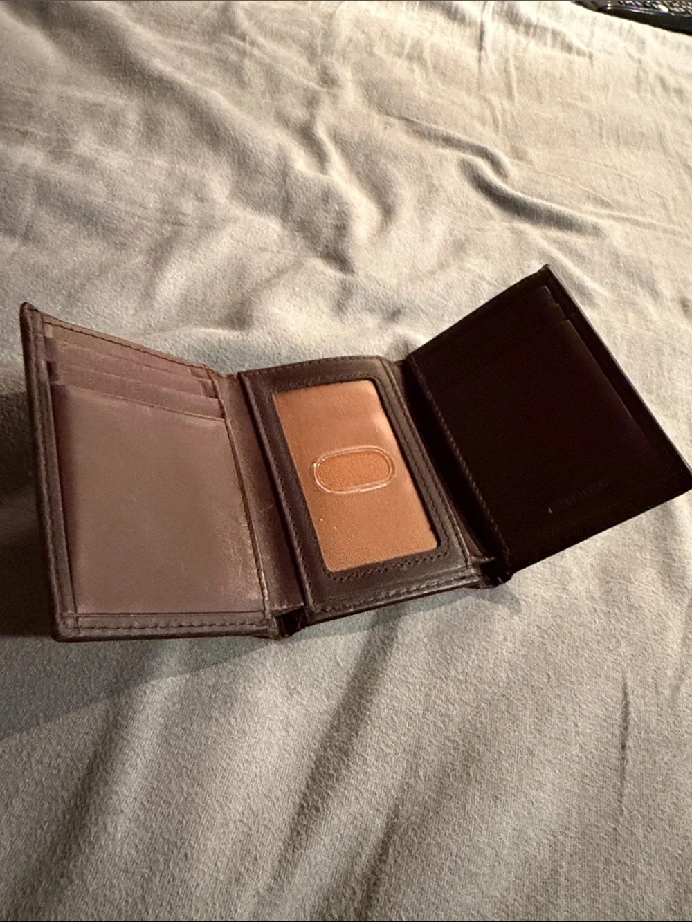 Carhartt Dark Brown Leather Tri-Fold Card Wallet